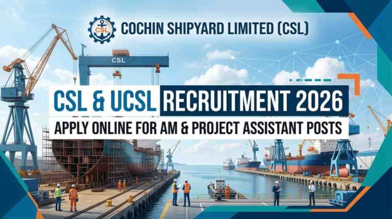 CSL & UCSL Recruitment 2026: Apply Online for AM & Project Assistant ...