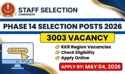 SSC Phase 14 Recruitment 2026